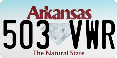 AR license plate 503VWR