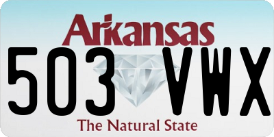 AR license plate 503VWX
