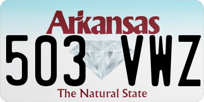 AR license plate 503VWZ