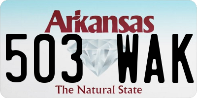 AR license plate 503WAK
