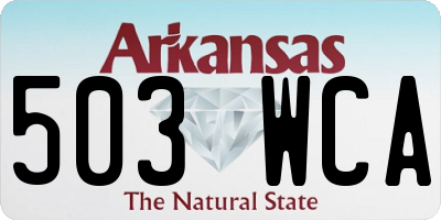 AR license plate 503WCA