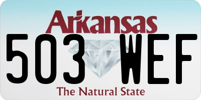 AR license plate 503WEF