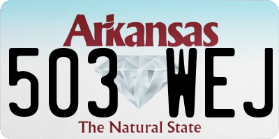 AR license plate 503WEJ