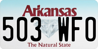 AR license plate 503WFO