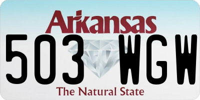 AR license plate 503WGW
