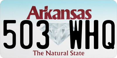 AR license plate 503WHQ