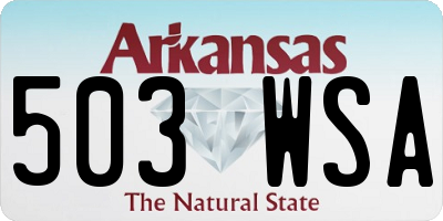 AR license plate 503WSA