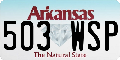 AR license plate 503WSP