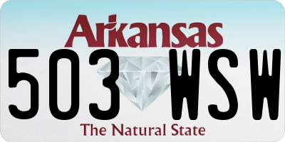 AR license plate 503WSW