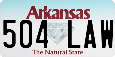 AR license plate 504LAW