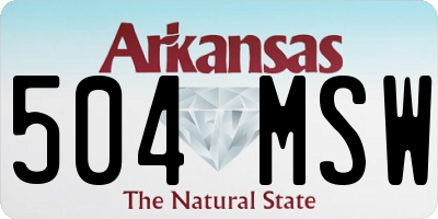 AR license plate 504MSW