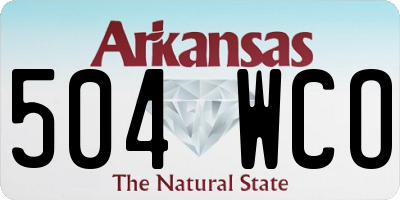 AR license plate 504WCO