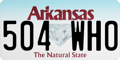 AR license plate 504WHO