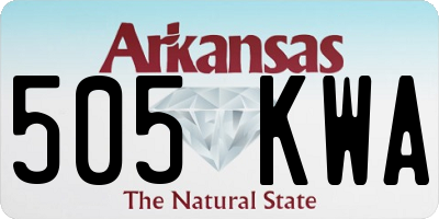 AR license plate 505KWA
