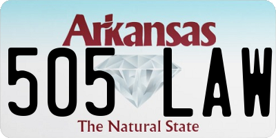 AR license plate 505LAW