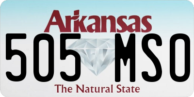 AR license plate 505MSO