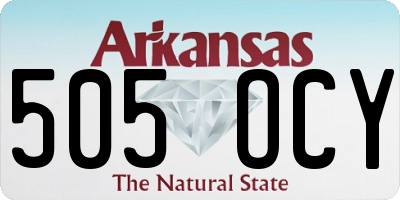 AR license plate 505OCY