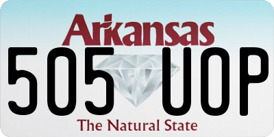 AR license plate 505UOP