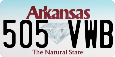 AR license plate 505VWB