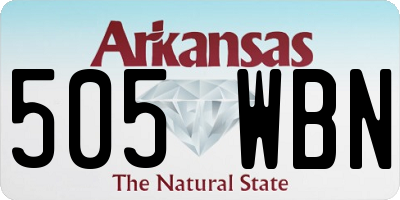 AR license plate 505WBN