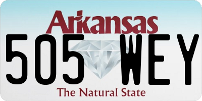AR license plate 505WEY