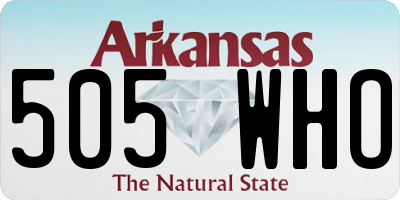 AR license plate 505WHO