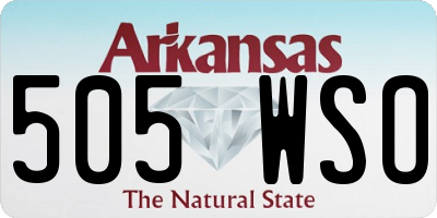 AR license plate 505WSO