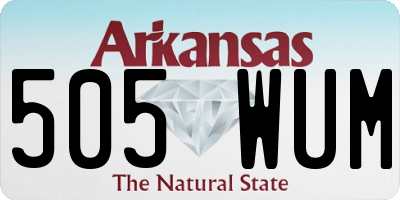 AR license plate 505WUM