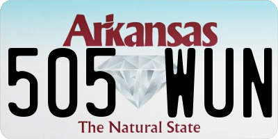 AR license plate 505WUN
