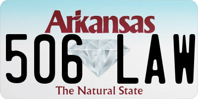 AR license plate 506LAW