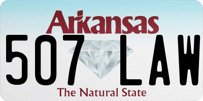 AR license plate 507LAW