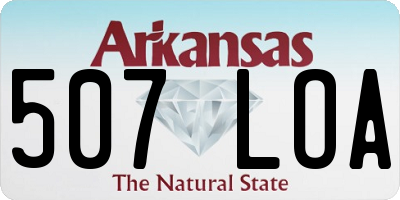 AR license plate 507LOA