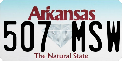 AR license plate 507MSW