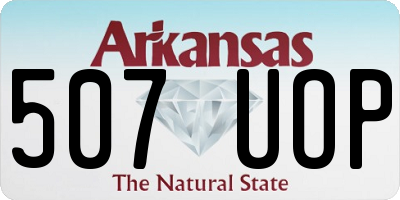 AR license plate 507UOP
