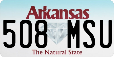 AR license plate 508MSU