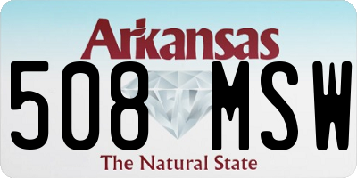 AR license plate 508MSW