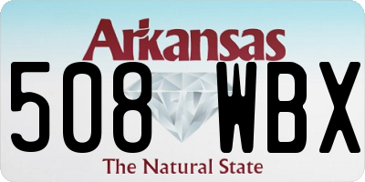 AR license plate 508WBX