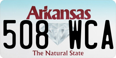 AR license plate 508WCA