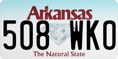 AR license plate 508WKO