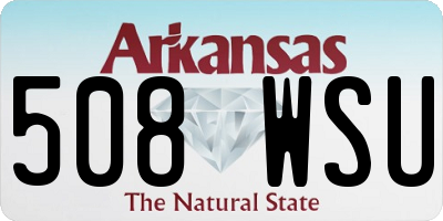 AR license plate 508WSU