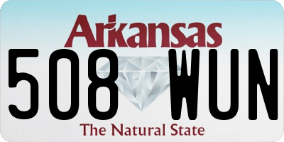 AR license plate 508WUN