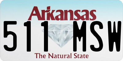 AR license plate 511MSW