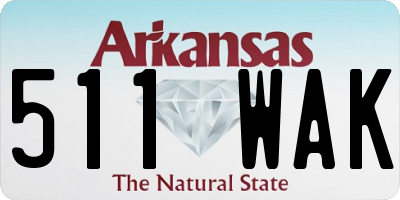 AR license plate 511WAK
