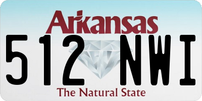 AR license plate 512NWI