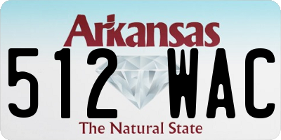 AR license plate 512WAC