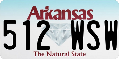 AR license plate 512WSW