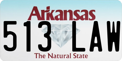 AR license plate 513LAW