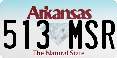 AR license plate 513MSR