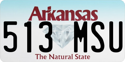 AR license plate 513MSU