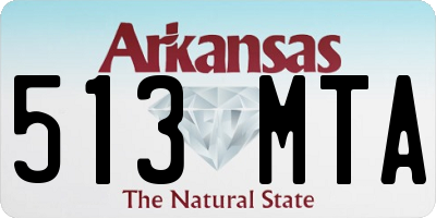 AR license plate 513MTA